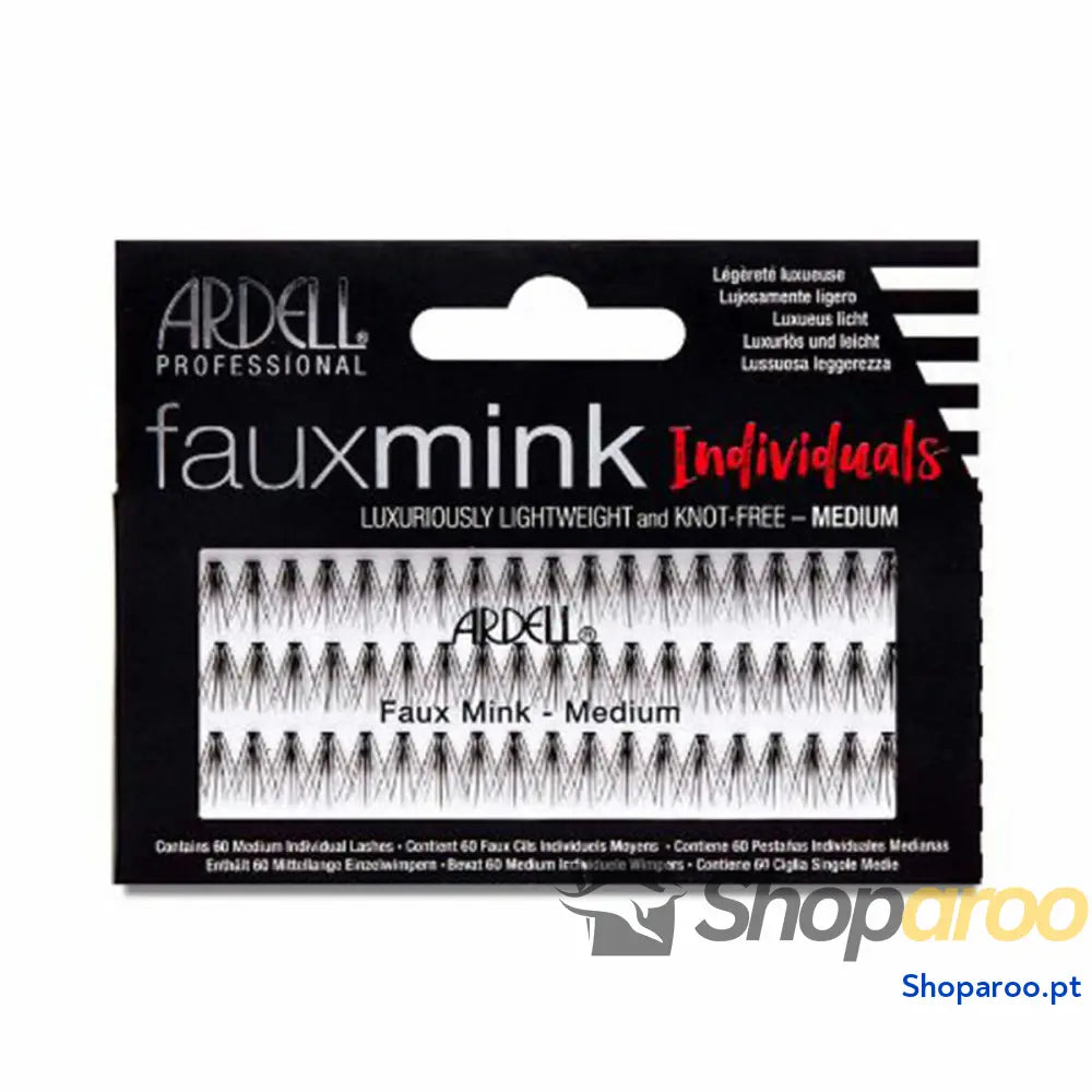 Conjunto de pestanas postiças Ardell Medium Preto Individual 60 Peças