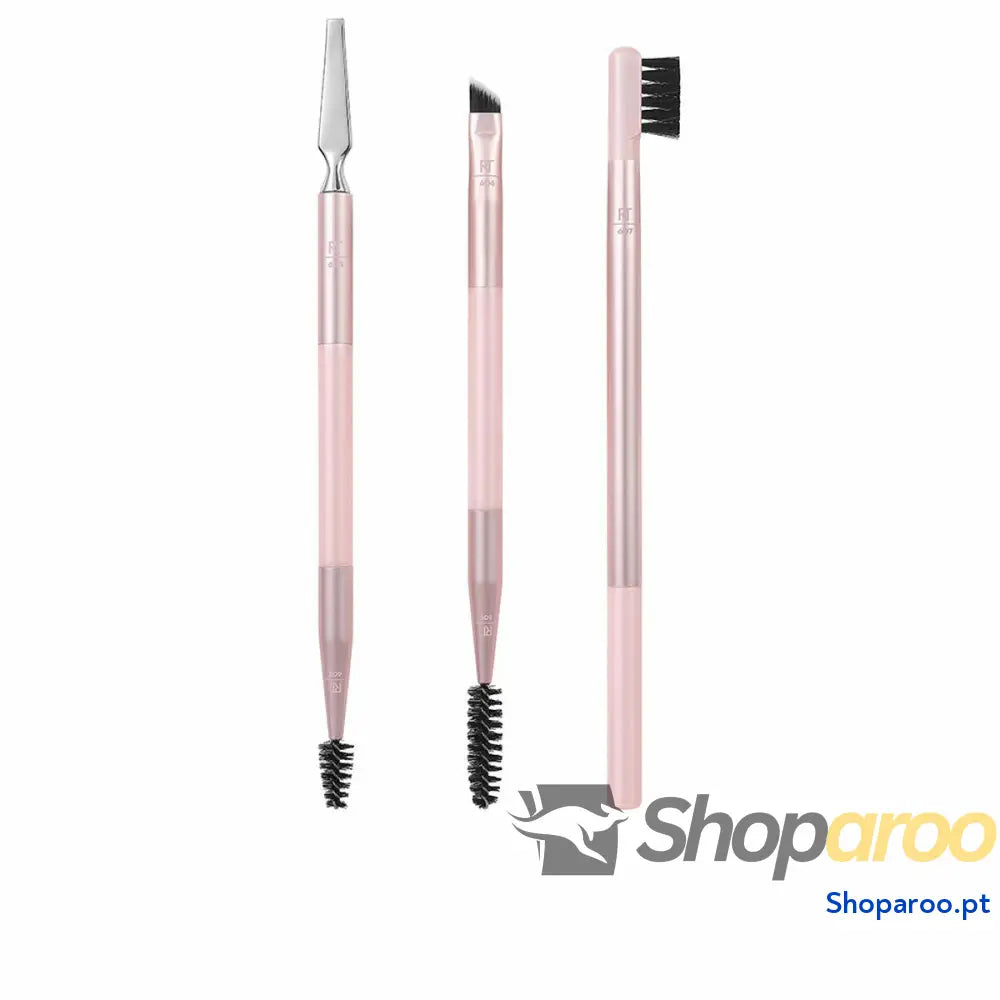 Conjunto de Pincéis de Maquilhagem Real Techniques Brow Styling Cor de Rosa 3 Peças