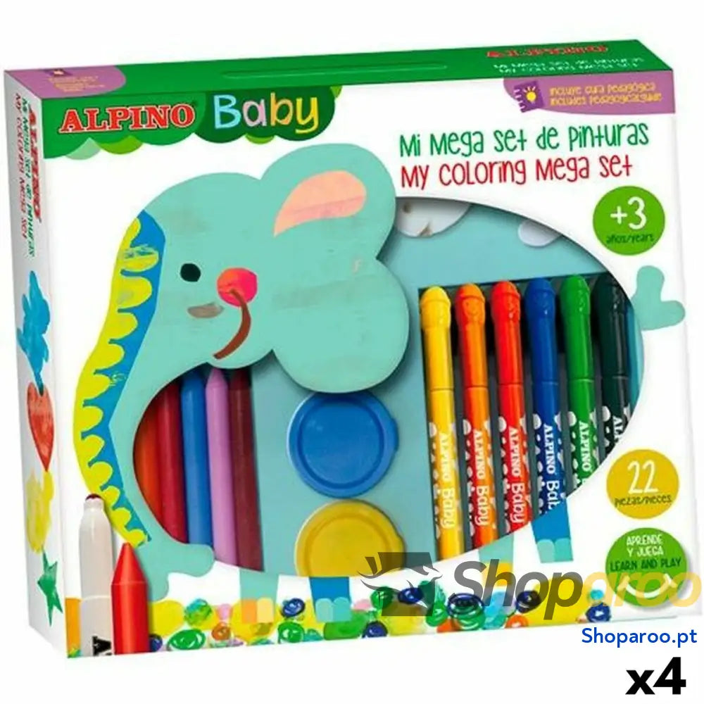 Conjunto de pintura Alpino Baby Multicolor 36 Peças (4 Unidades)