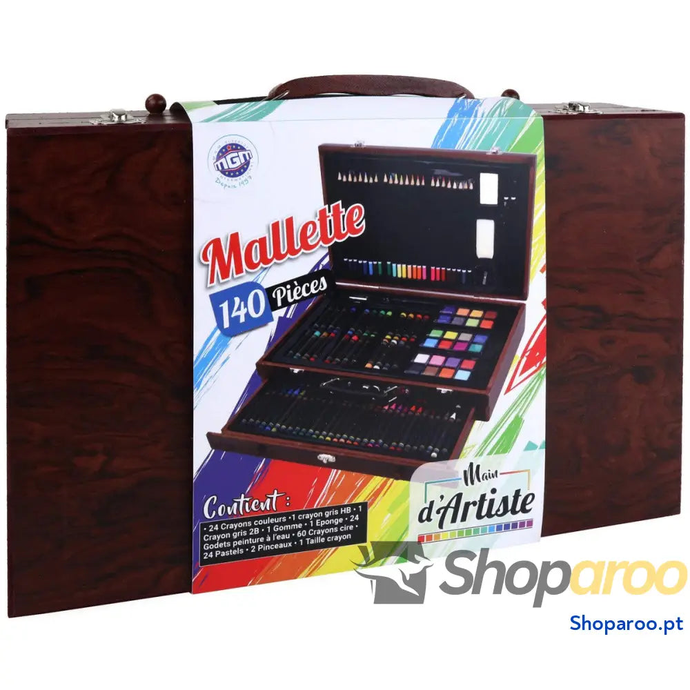Conjunto de pintura MGM Artist's Hand Mala Madeira 140 Peças