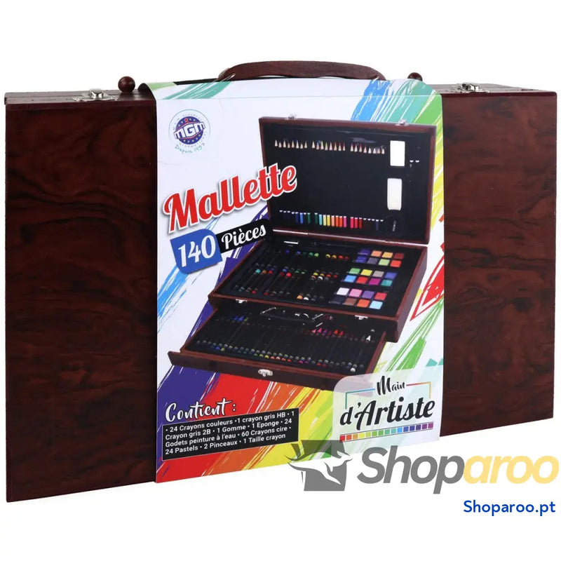 Conjunto de pintura MGM Artist's Hand Mala Madeira 140 Peças
