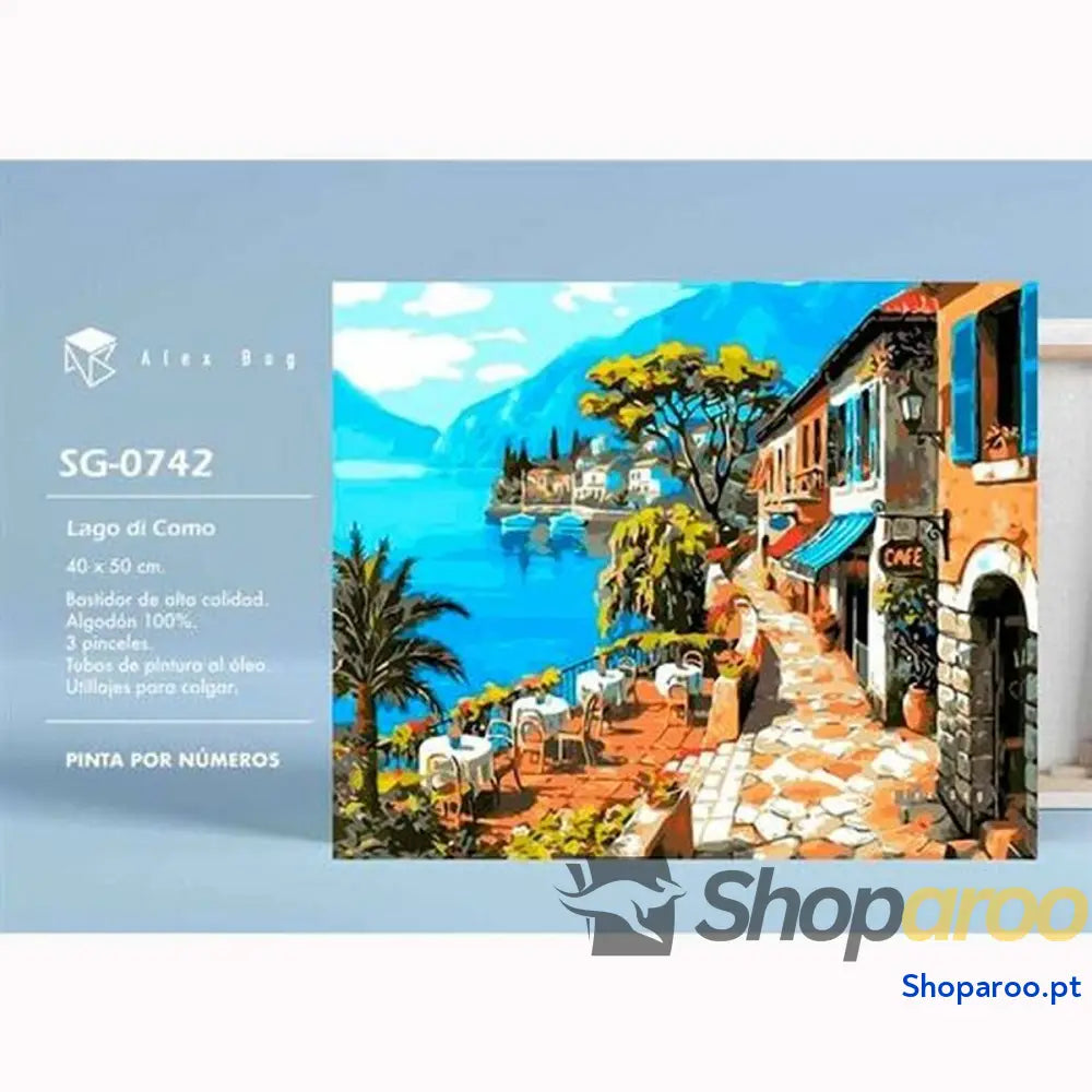 Conjunto de pintura por números Alex Bog Lago di Como 40 x 50 cm Números