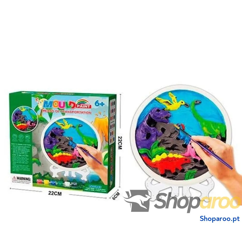 Conjunto de pintura Roymart Multicolor Dinossauro