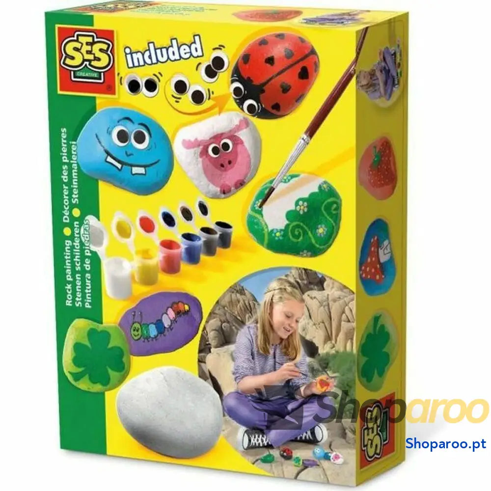 Conjunto de pintura SES Creative Pinta piedras Amarelo