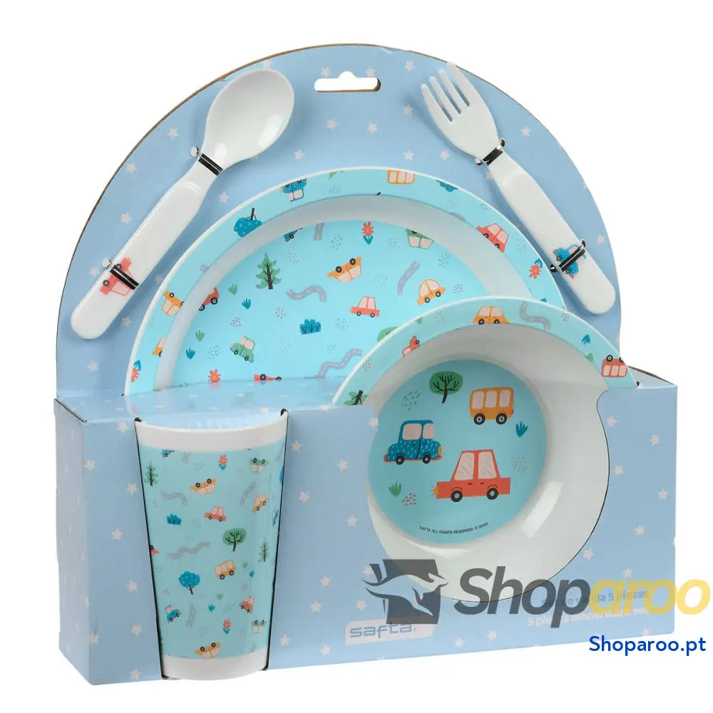 Conjunto de pratos infantil Safta Coches Poliéster 26 x 26 x 9 cm