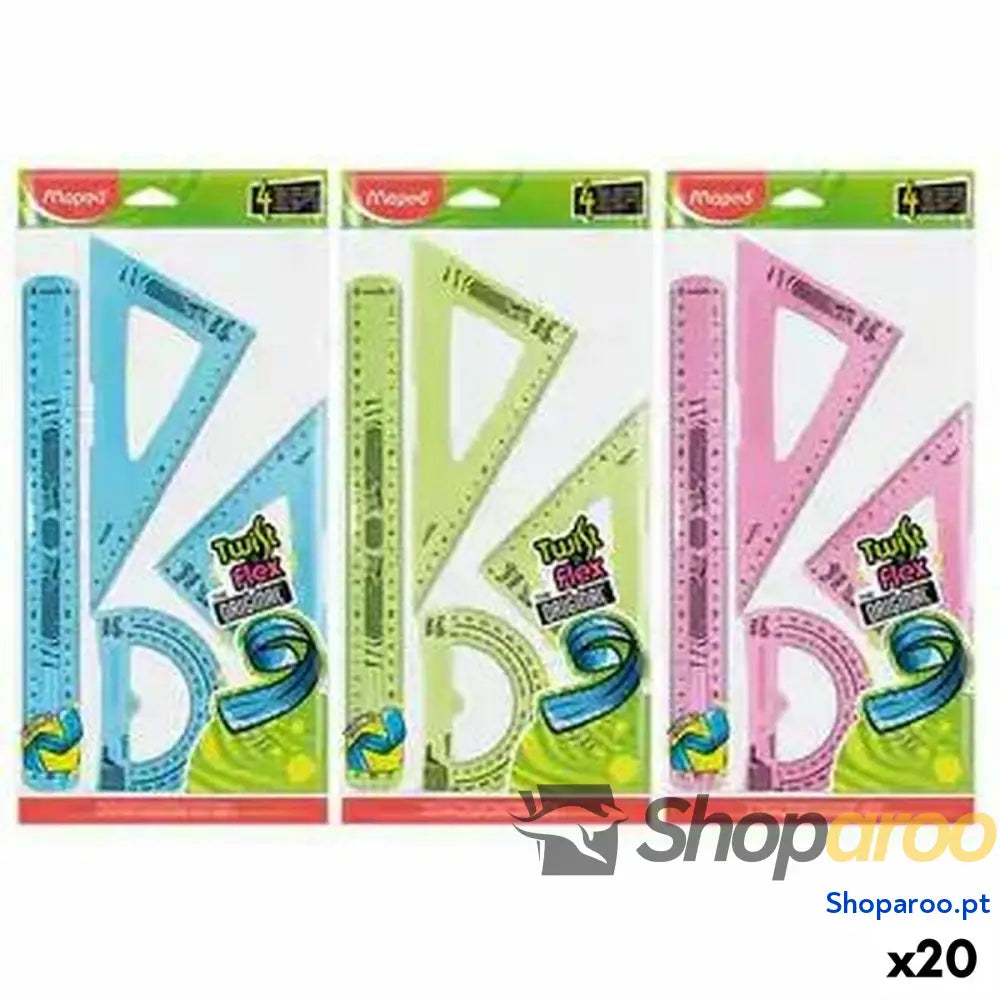 Conjunto de regras Maped Twist'n Flex Maxi 4 Peças 20 Unidades