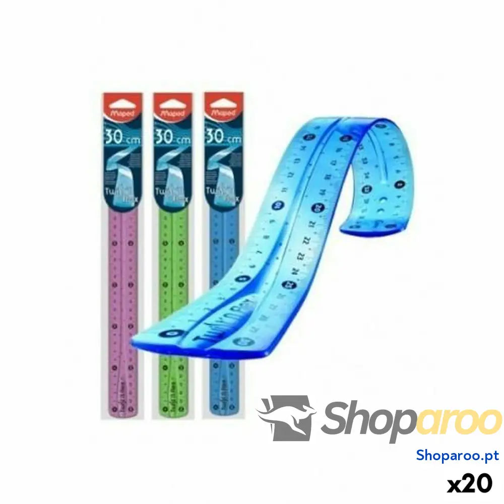 Conjunto de regras Maped Twist'n Flex Multicolor 30 cm (20 Unidades)