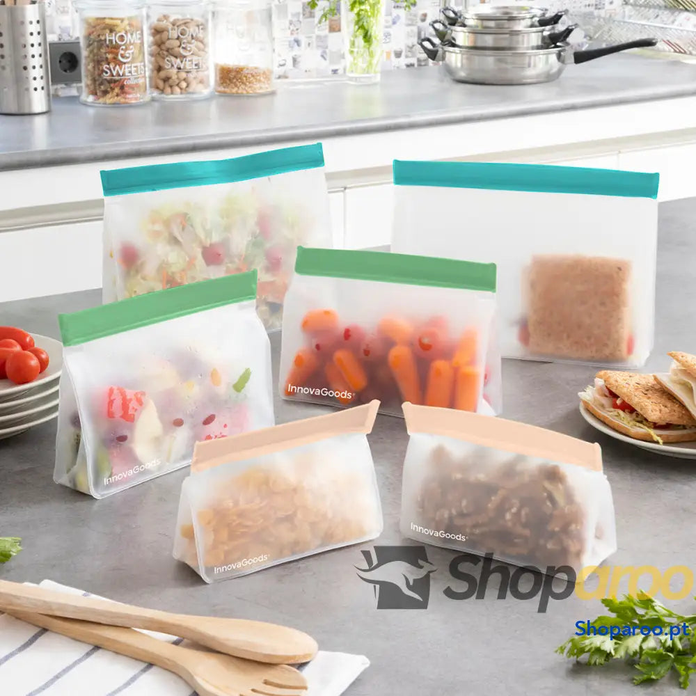 Conjunto de Sacos Reutilizáveis Herméticos Zags InnovaGoods 6 Unidades