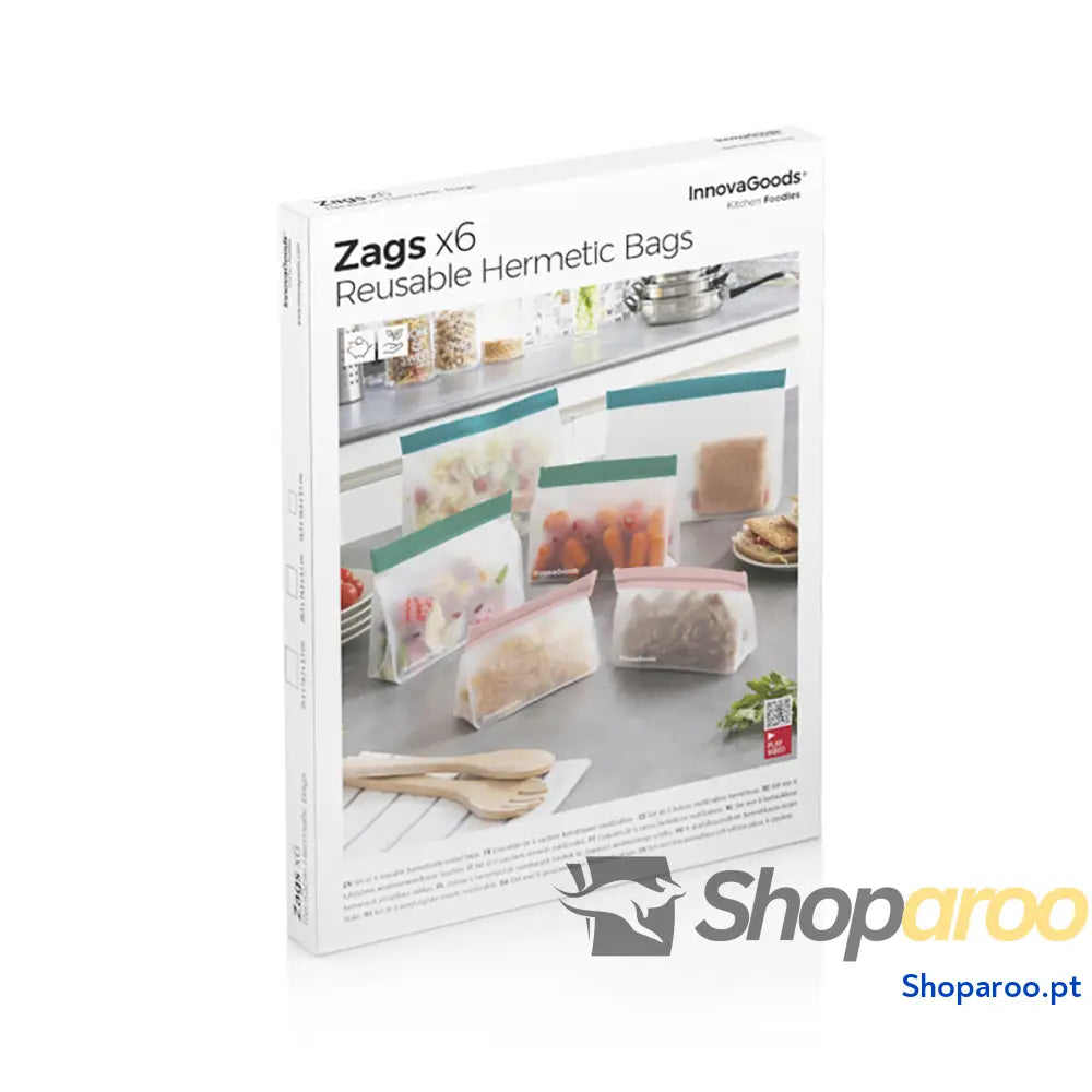 Conjunto de Sacos Reutilizáveis Herméticos Zags InnovaGoods 6 Unidades