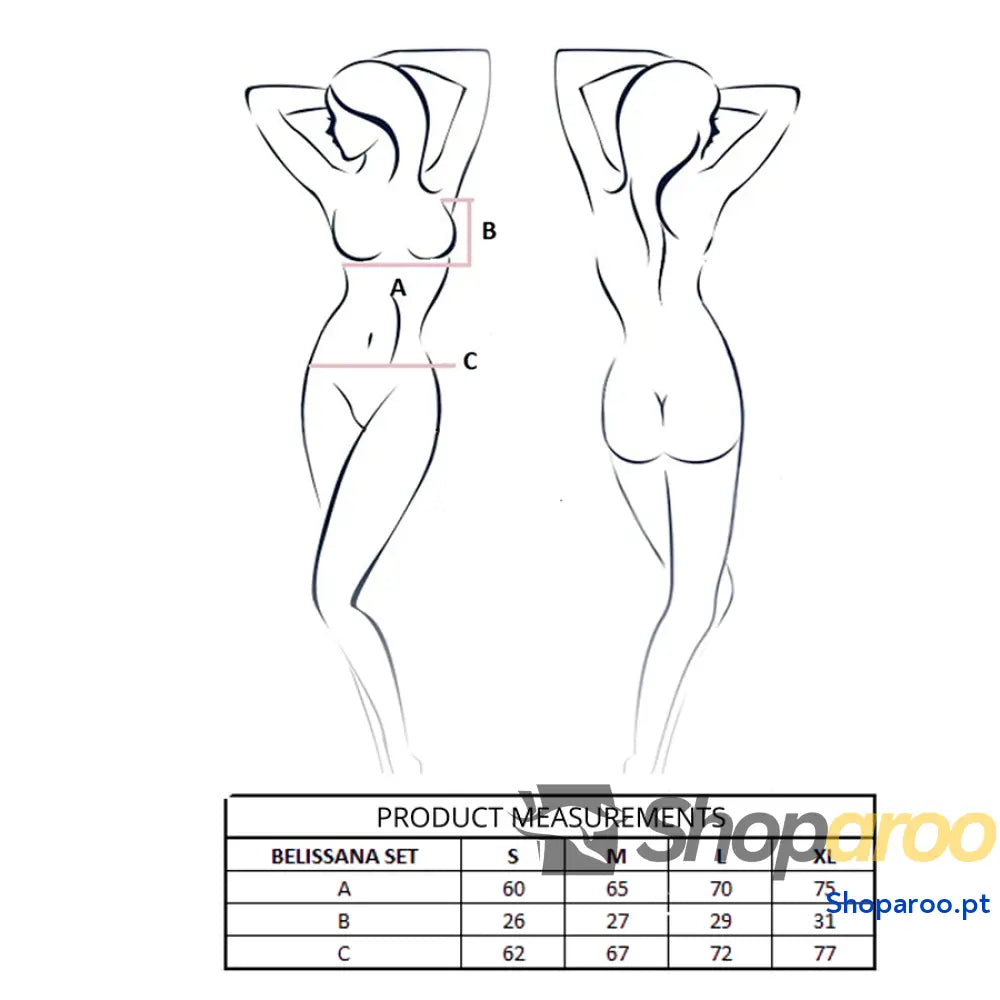 CONJUNTO DE LINGERIE SUTIÃ + TANGA BELISSANA BRANCO S/M - L/XL
