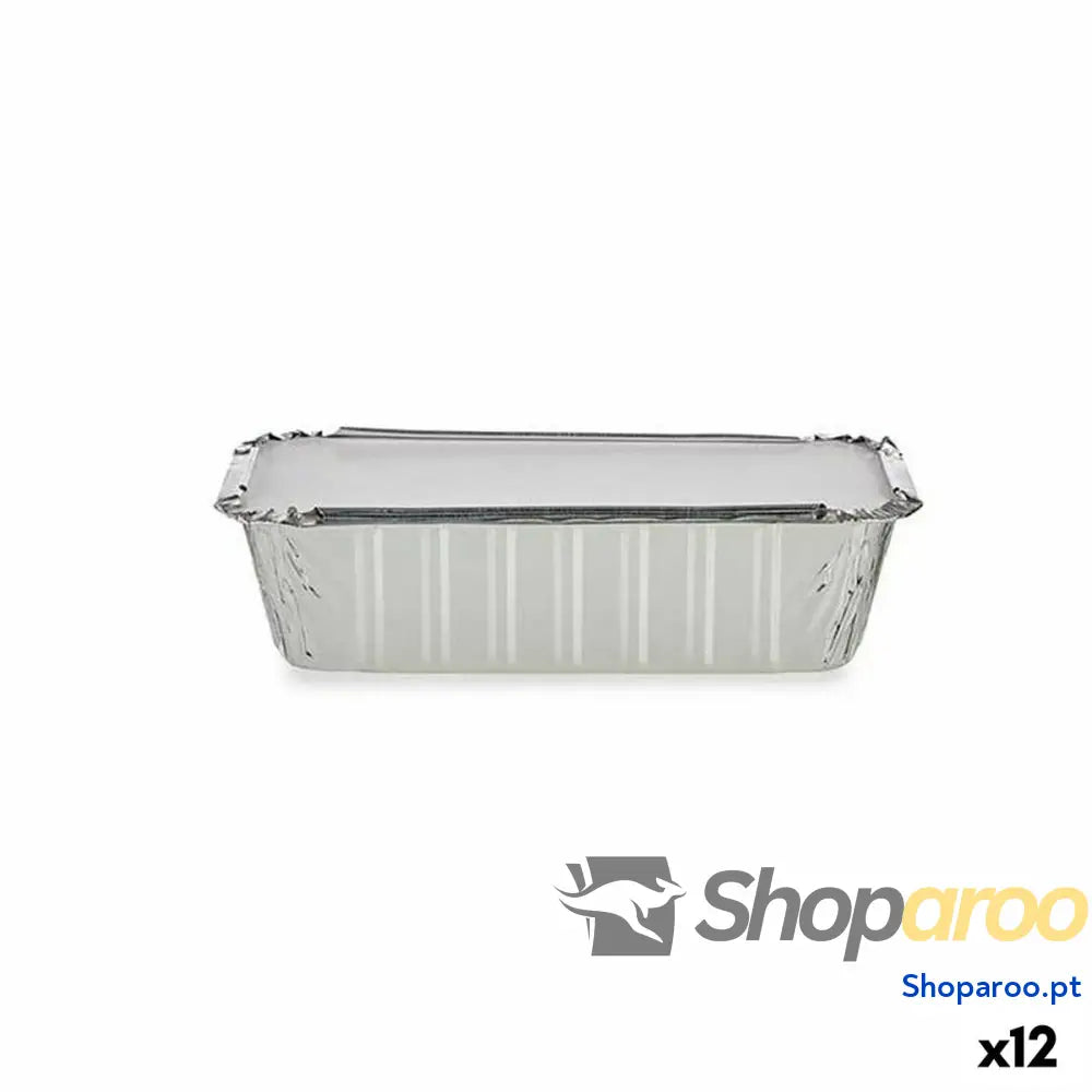 Conjunto de tabuleiros para alimentos Kinvara 16153 Descartável Com tampa 12 Unidades