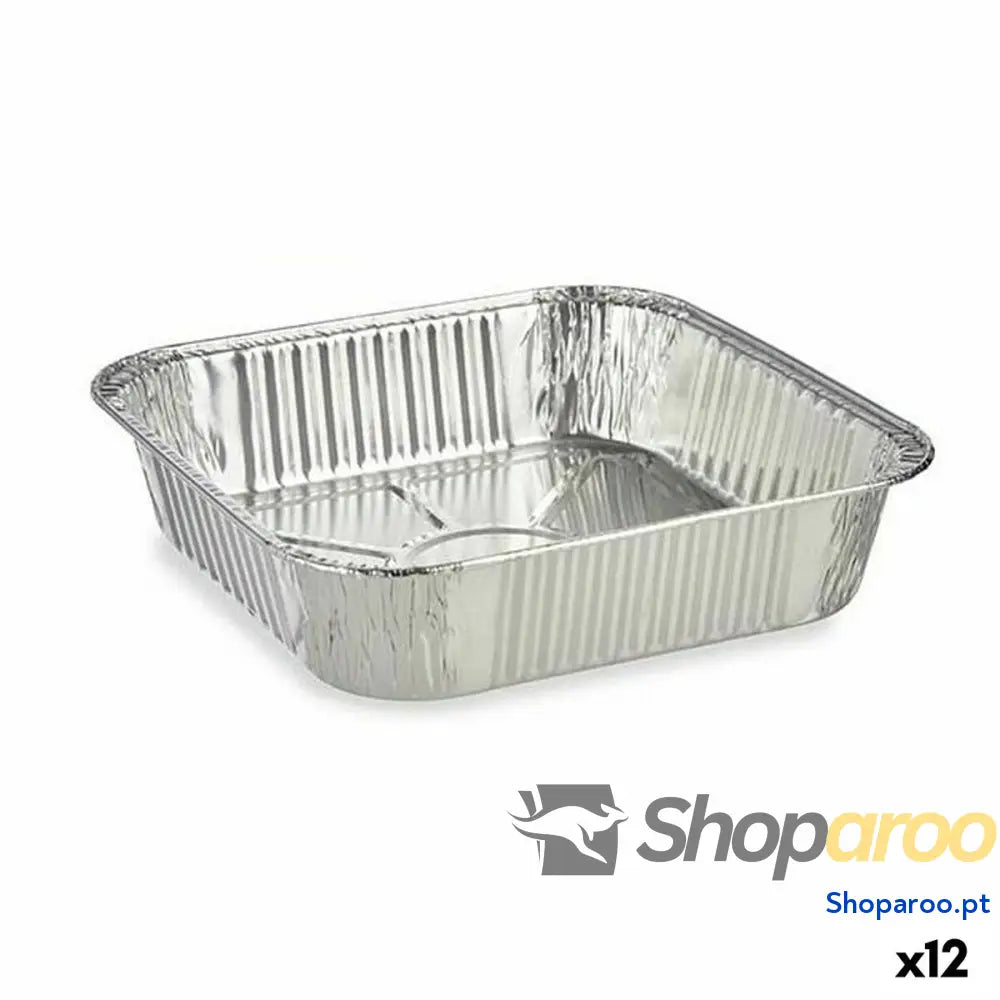 Conjunto de tabuleiros para alimentos Kinvara 23241 Descartável Quadrado 12 Unidades