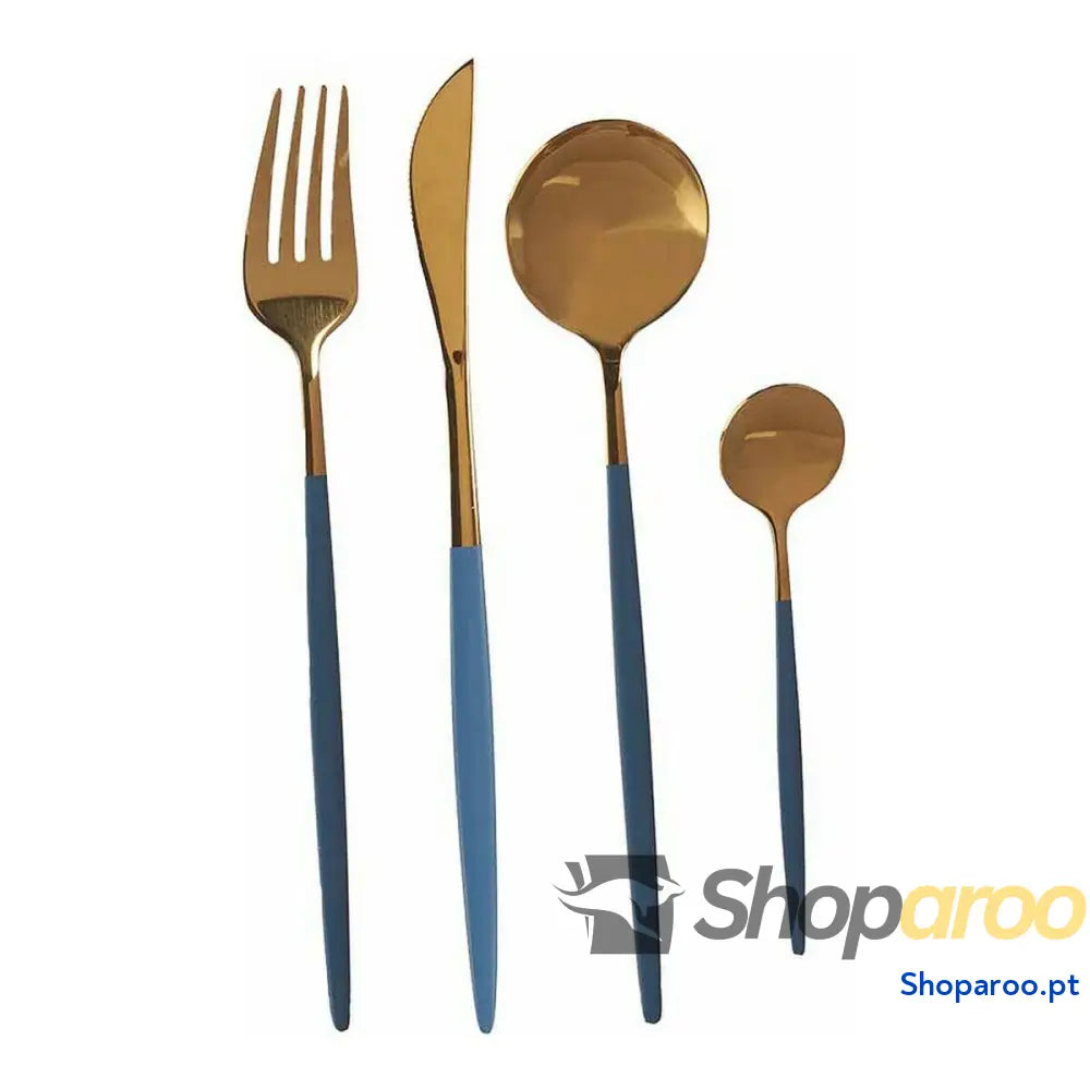 Conjunto de Talheres Kinvara BST CT022 Cinzento Dourado Aço inoxidável 16 x 5 24,5 cm