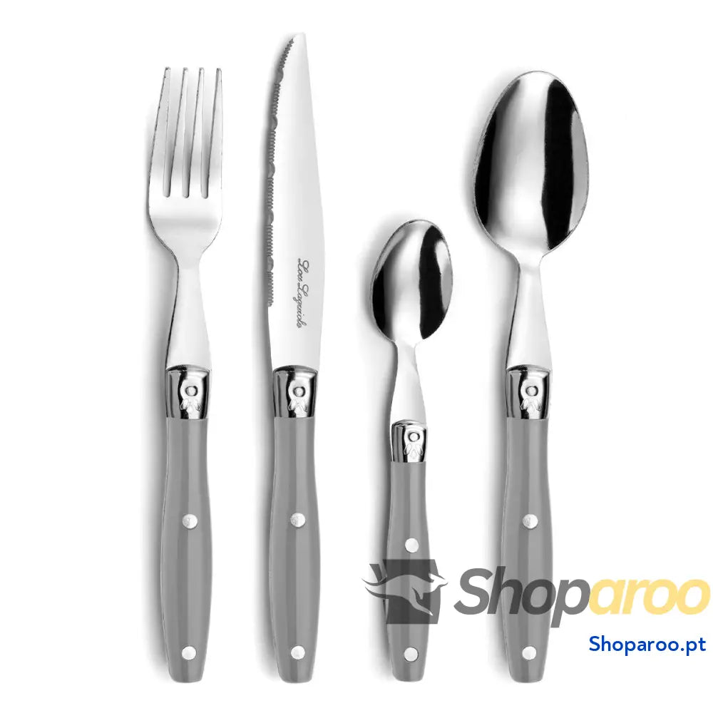 Conjunto de Talheres Lou Laguiole Comptoir Cinzento Metal 24 Peças