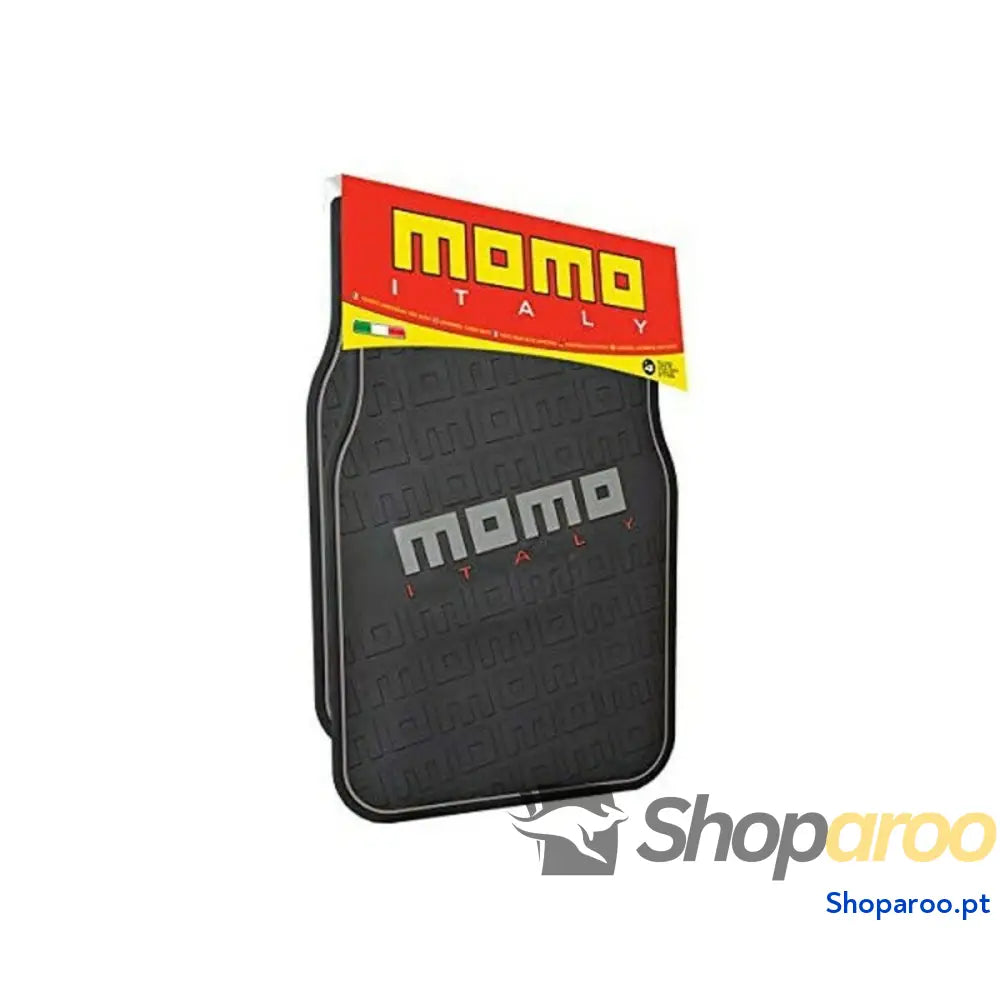 Conjunto de Tapetes Carro MOMO CM009BG Preto/Vermelho PVC