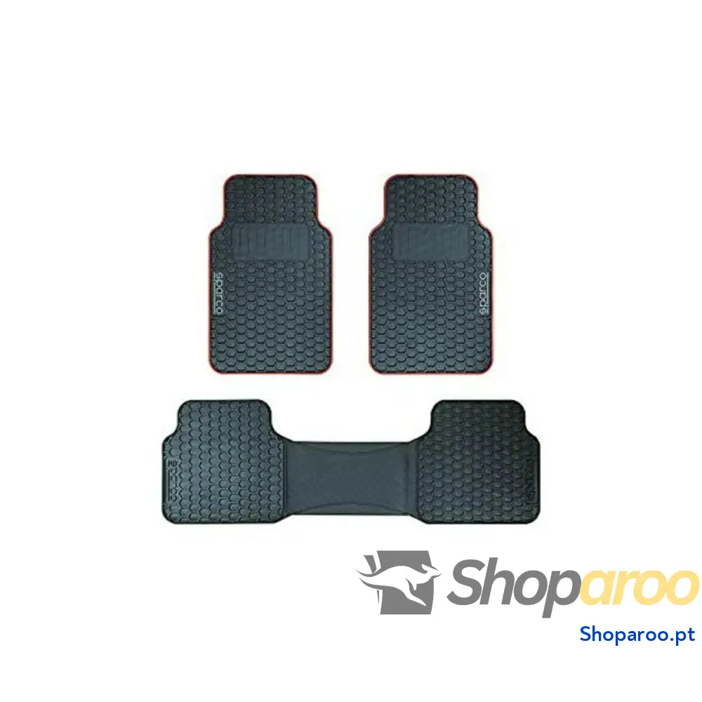 Conjunto de Tapetes Carro Sparco SPCF500RD Preto/Vermelho Preto Vermelho (3 pcs)
