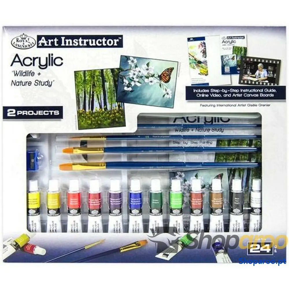 Conjunto de tintas acrílicas Royal & Langnickel Art Instructor 24 Peças Multicolor