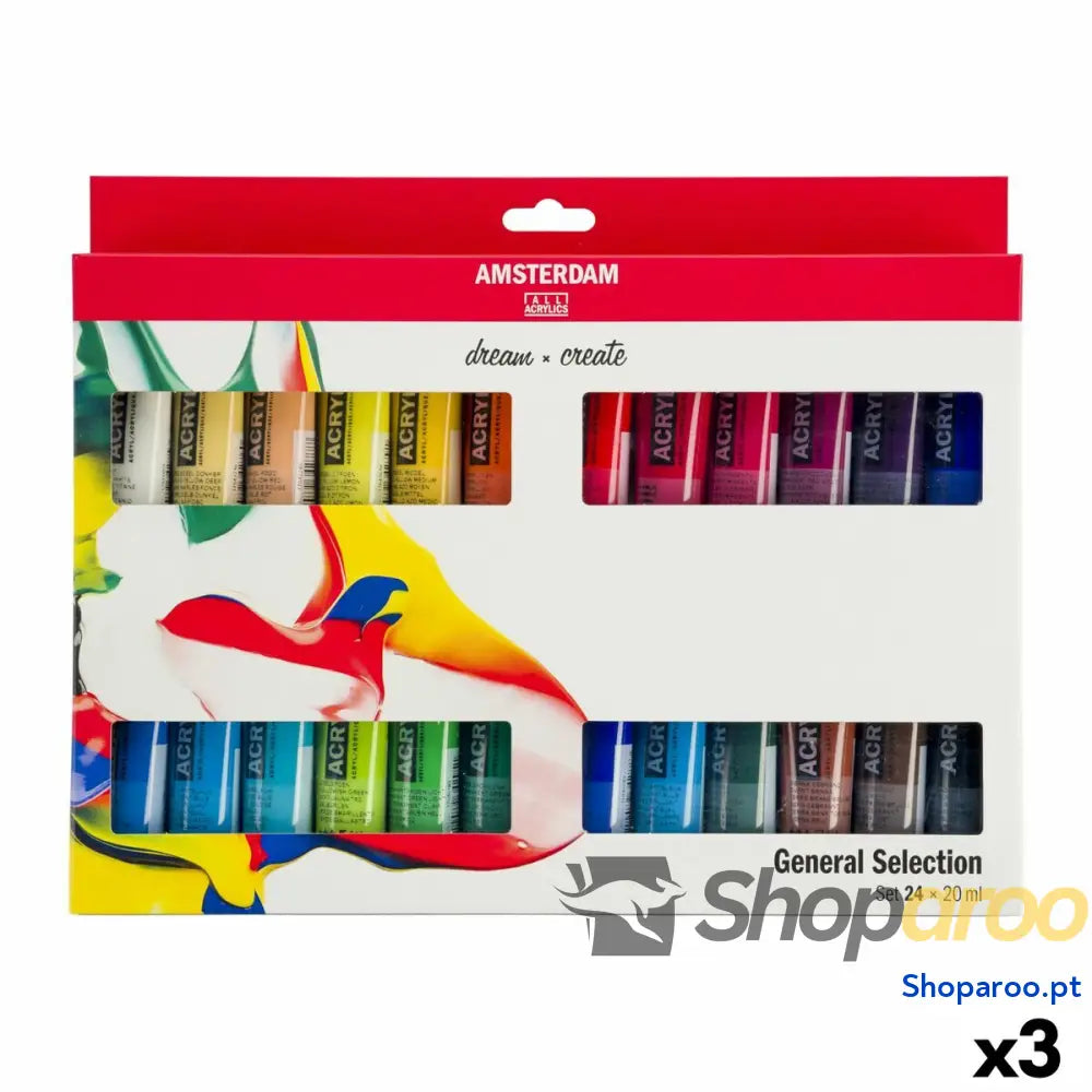 Conjunto de tintas acrílicas Talens Multicolor 20 ml 24 Peças (3 Unidades)