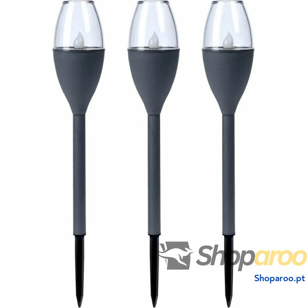 Conjunto de tochas solares de jardim Progarden Cinzento escuro 21 x 8 x 31 cm Plástico