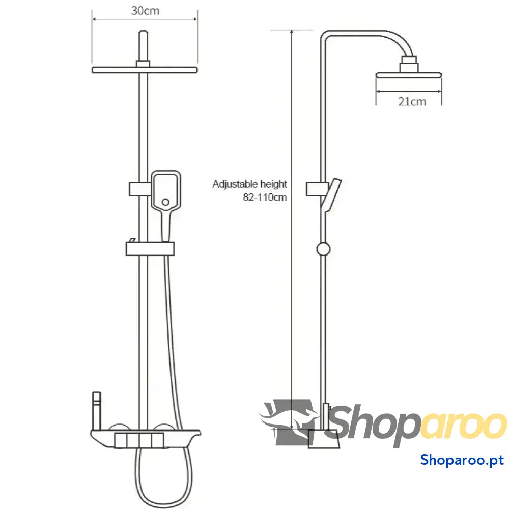 Conjunto de torneiras duche digital com termóstato e visor