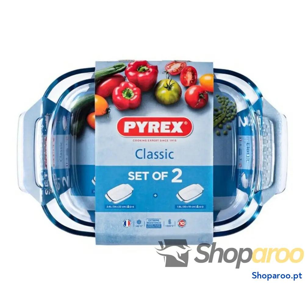 Conjunto de Travessas para Forno Pyrex Classic Transparente Vidro (2 Unidades)