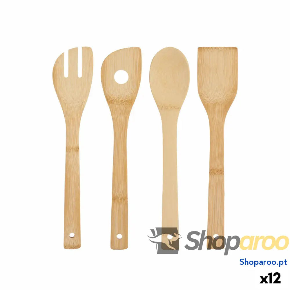 Conjunto de Utensílios de Cozinha Kinvara KT200063 Bambu (12 Unidades)