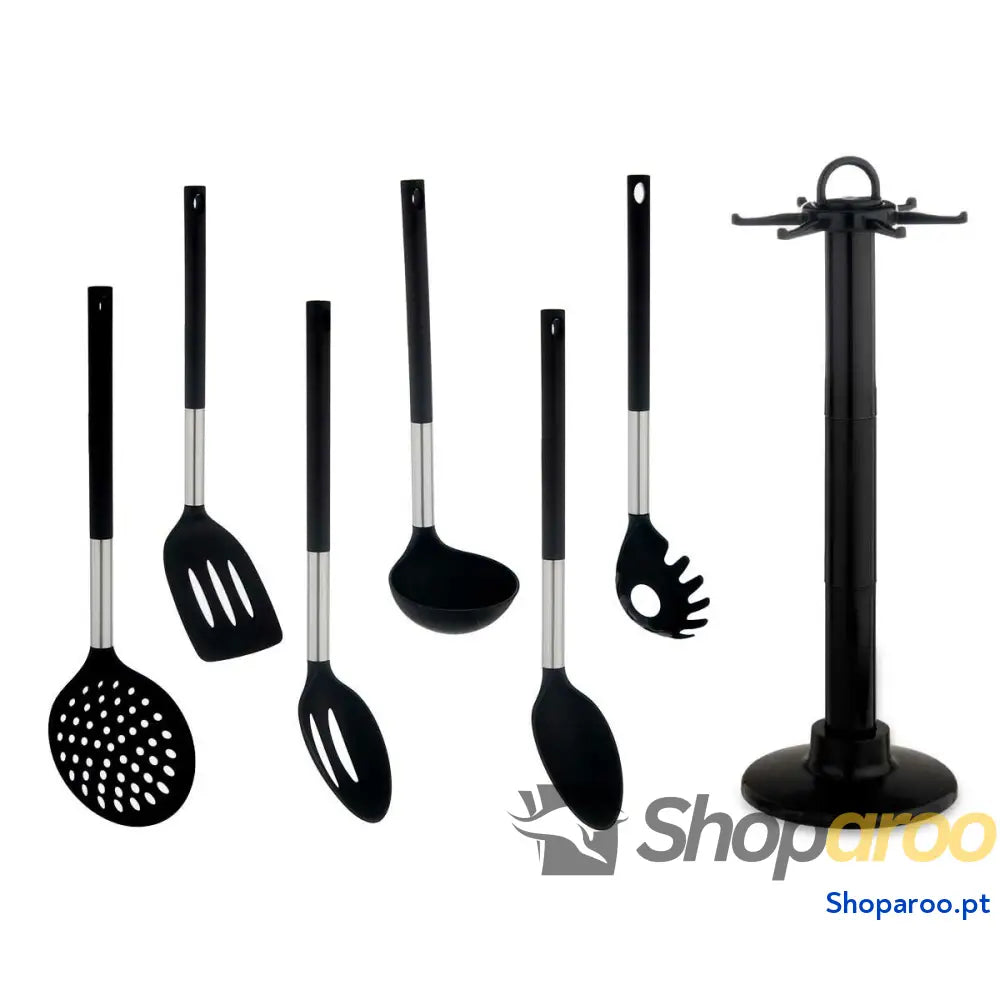 Conjunto de Utensílios de Cozinha Madeira PBT 7 Peças