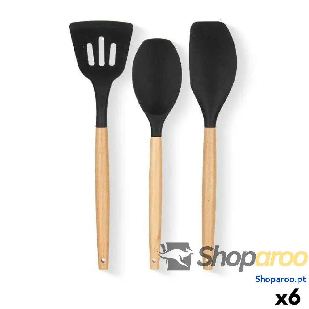 Conjunto de Utensílios para Cozinha Kinvara KT190069 Madeira Silicone (6 Unidades)