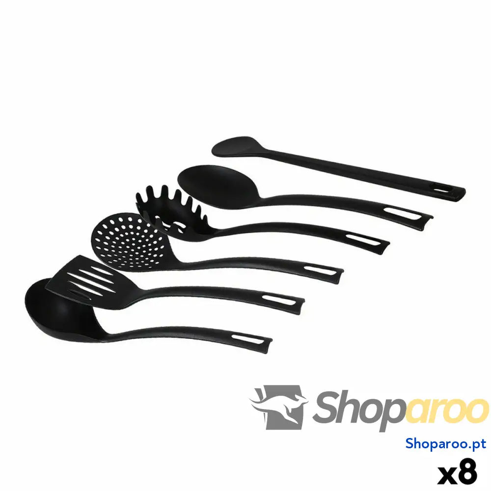Conjunto de Utensílios para Cozinha Quttin Quttin Preto (6 Peças) (8 Unidades) (6 pcs)