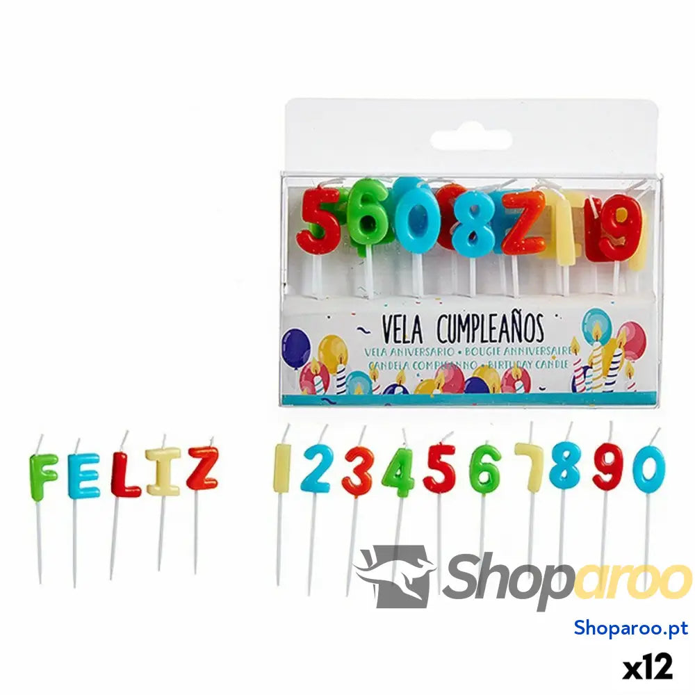 Conjunto de Velas Aniversário Multicolor (12 Unidades)