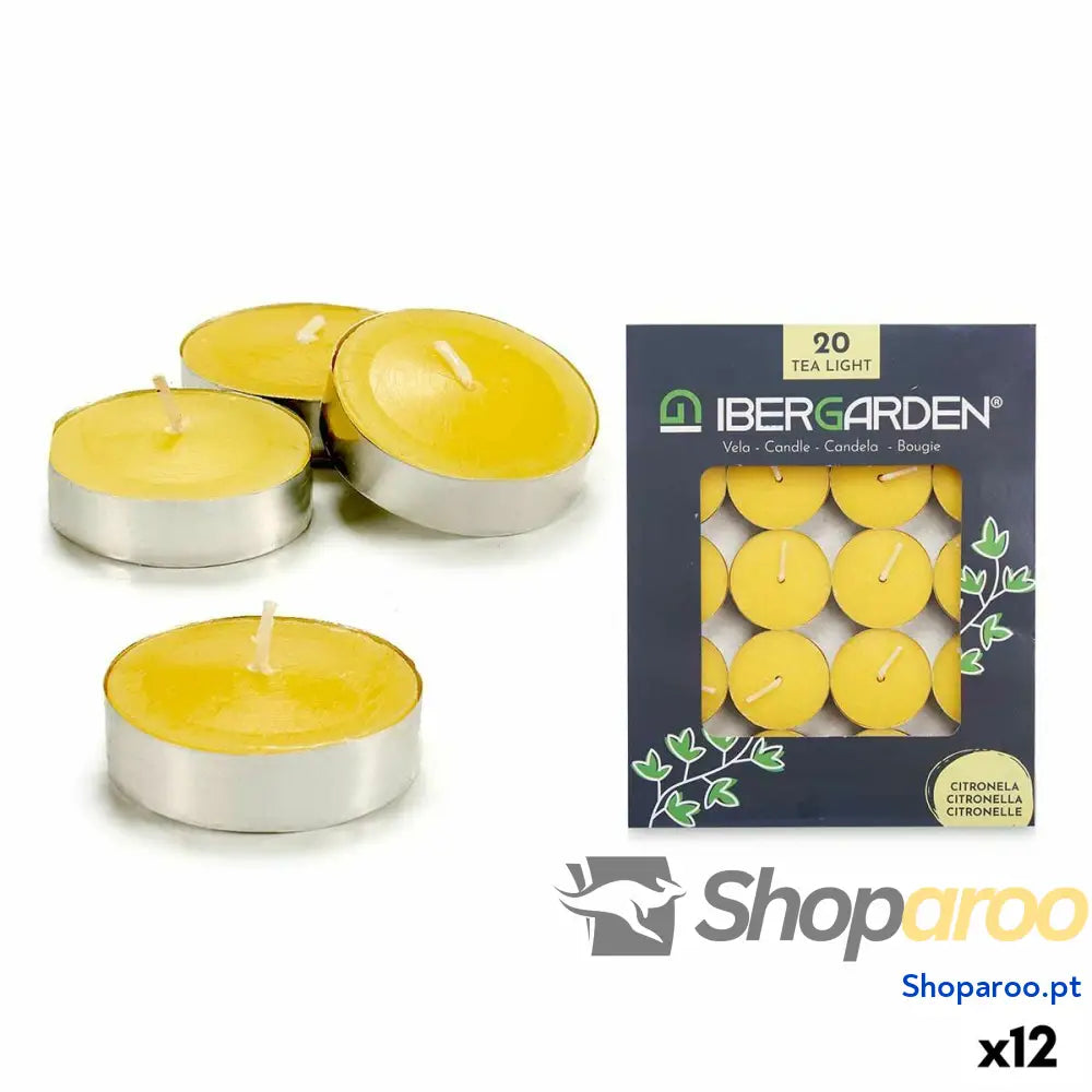 Conjunto de Velas Ibergarden HL-1020BXIT Amarelo Cera Citronela (12 Unidades) (24 Unidades)