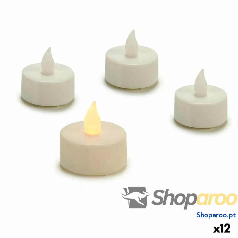 Conjunto de Velas LED Branco 4 x 4 x 3,7 cm (12 Unidades)