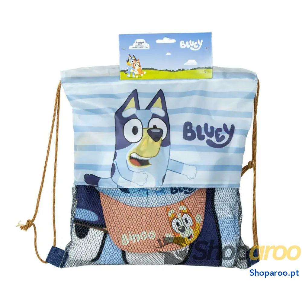 Conjunto de Verão Infantil Bluey Azul 3 Peças
