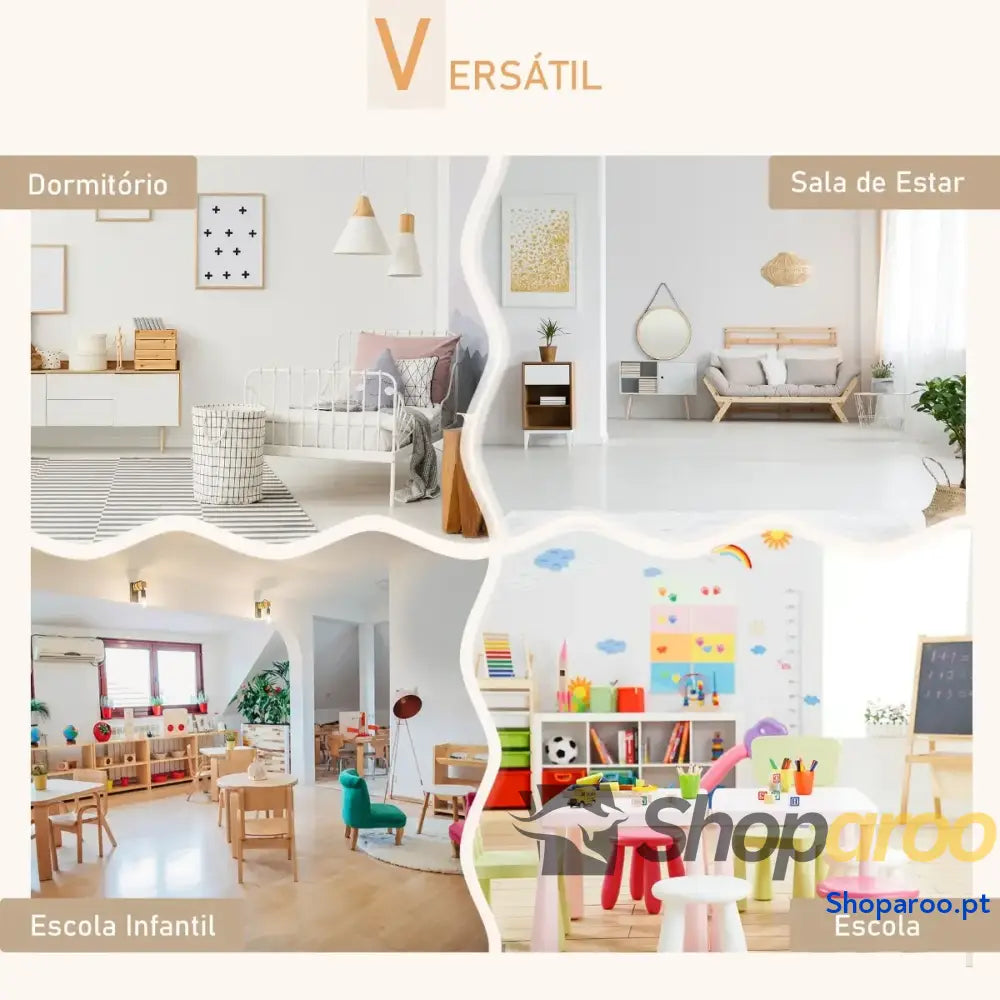 Conjunto Infantil de Mesa e 2 Cadeiras Madeira Móveis para Sala Jogos Dormitório Crianças 56x56x50cm Cadeira 28x25x46cm