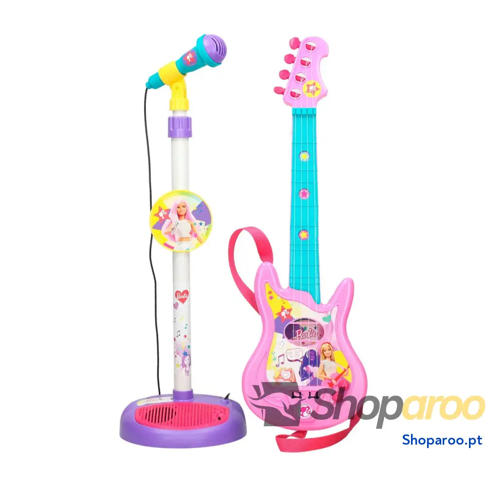 Conjunto musical Barbie Microfone Guitarra Infantil