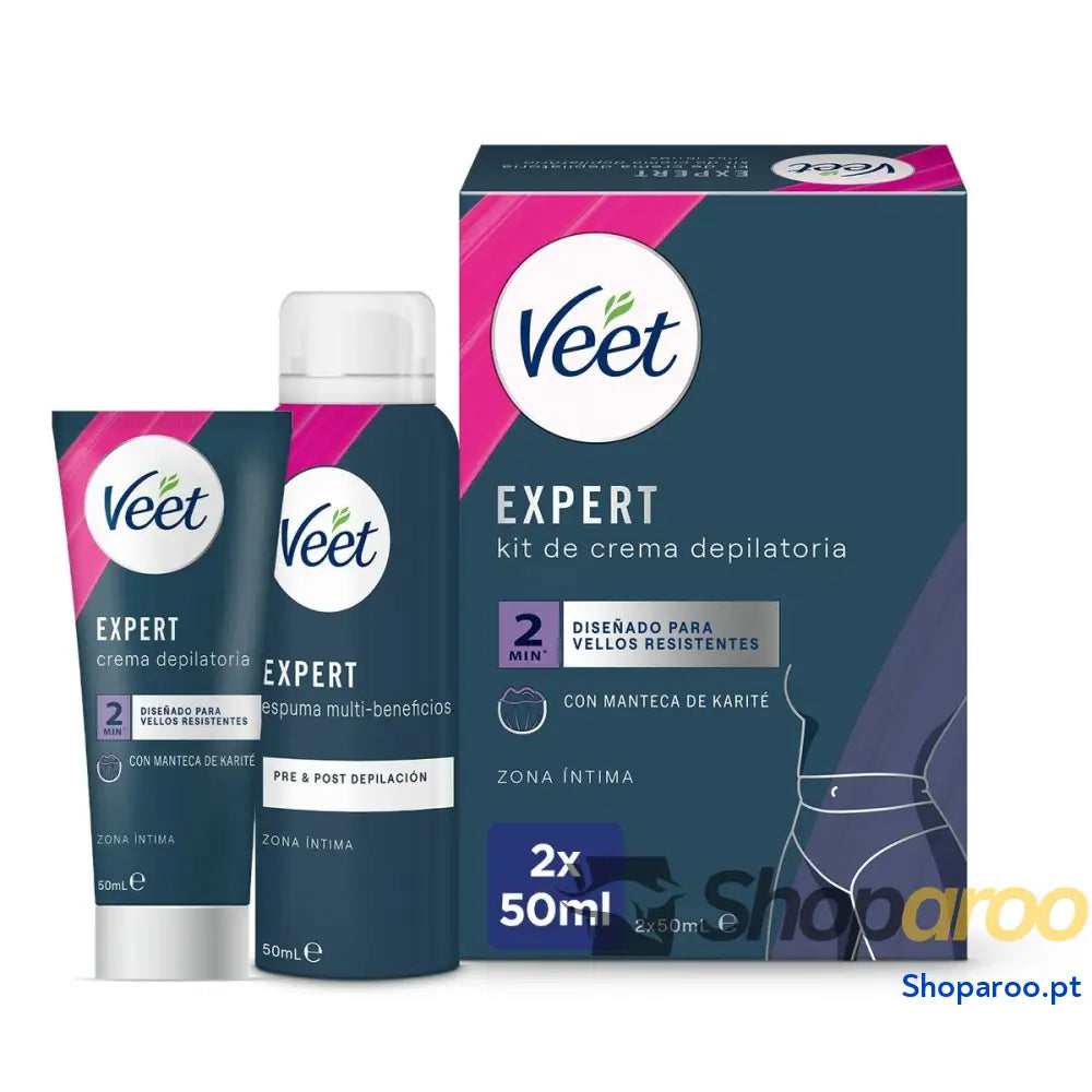 Conjunto para Barbear Veet Expert Depilação Linha do biquíni/Zonas íntimas 2 Peças