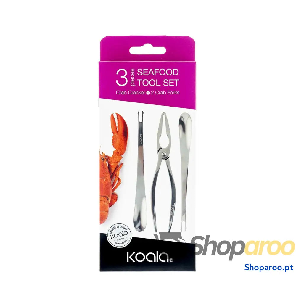 Conjunto para Marisco Koala Eco Metal 20 x 2,3 x 2 cm 3 Peças