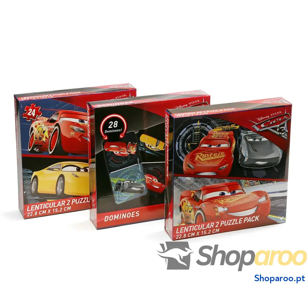 Conjunto Puzzle e Dominó Cars 3 Unidades
