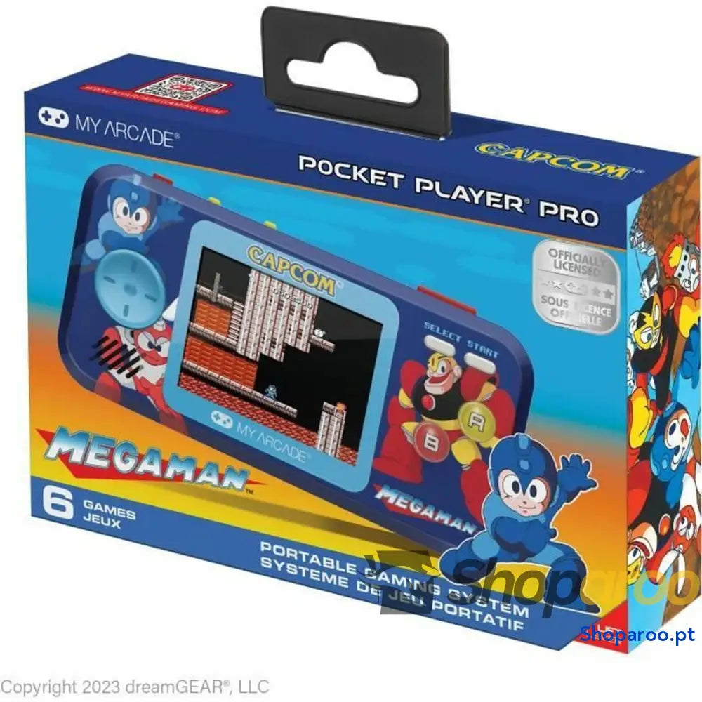 Consola de Jogos Portátil My Arcade Pocket Player PRO Megaman Retro Games Azul