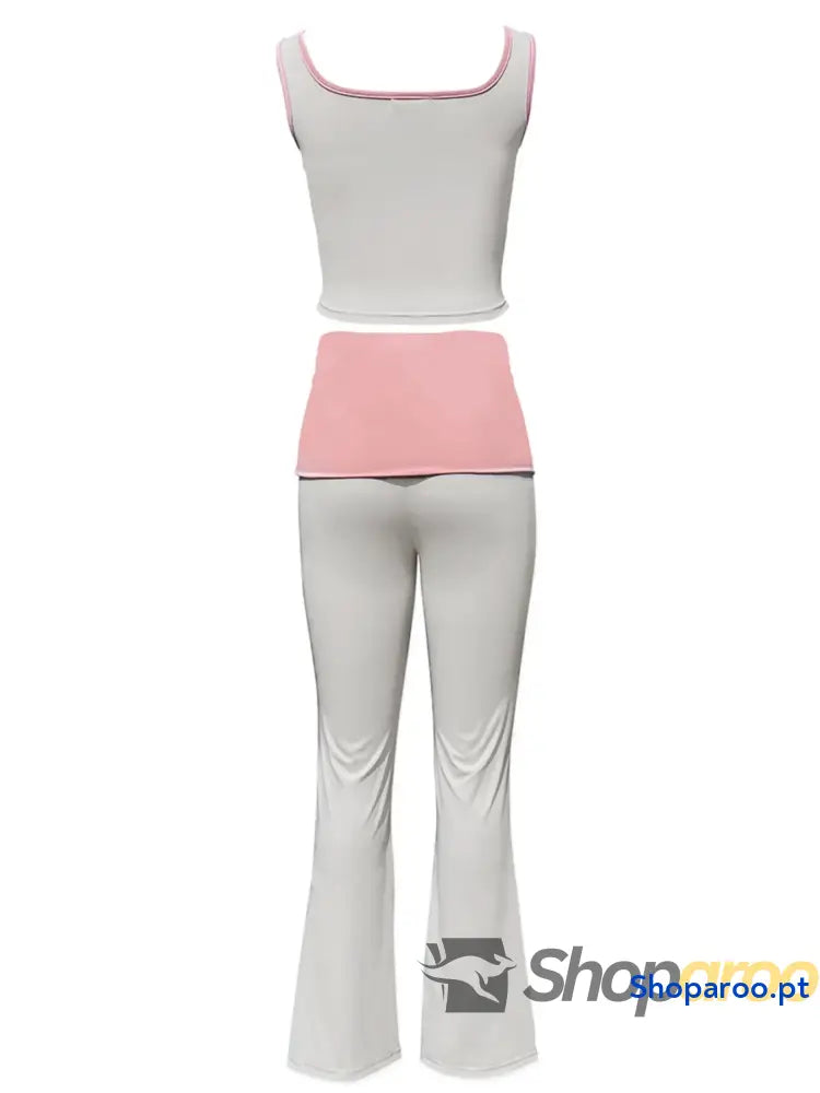 Contrast Trim Tank and Pants Active Set