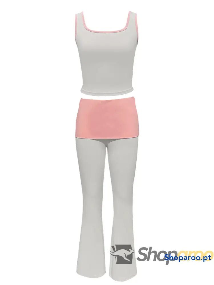 Contrast Trim Tank and Pants Active Set