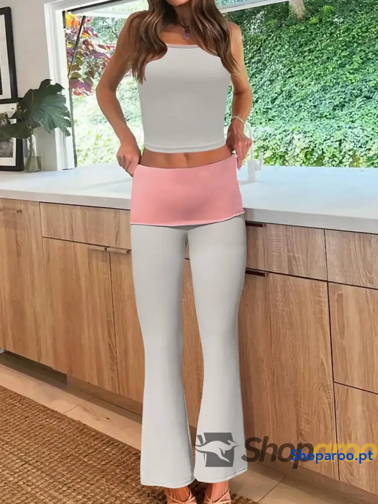 Contrast Trim Tank and Pants Active Set