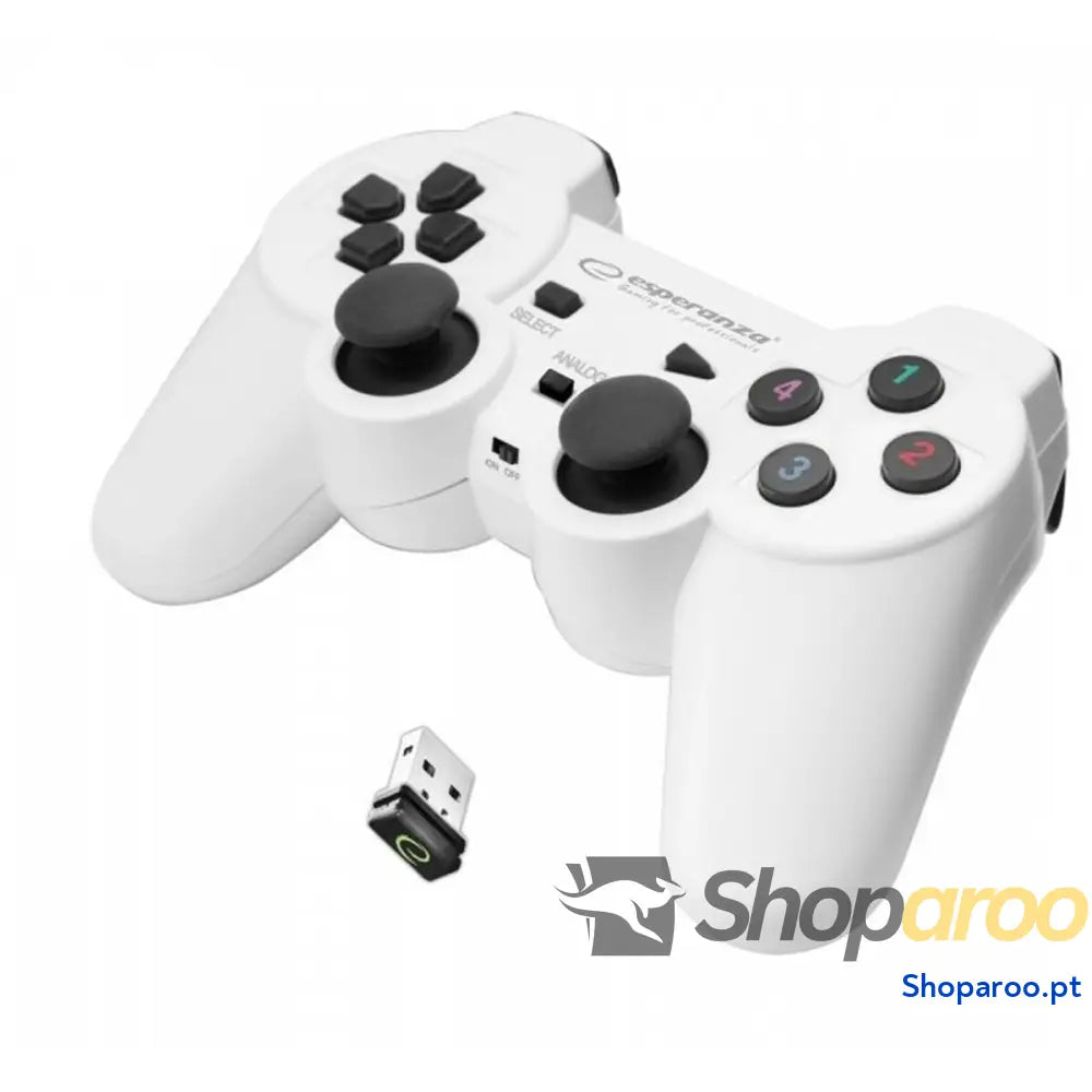 Controlo remoto sem fios para videojogos Esperanza Gladiator GX600 USB 2.0 Branco PC PlayStation 3