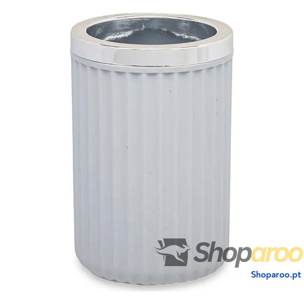 Copo Berilo Cinzento Plástico 7,5 x 11,5 cm Suporte para a escova de Dentes