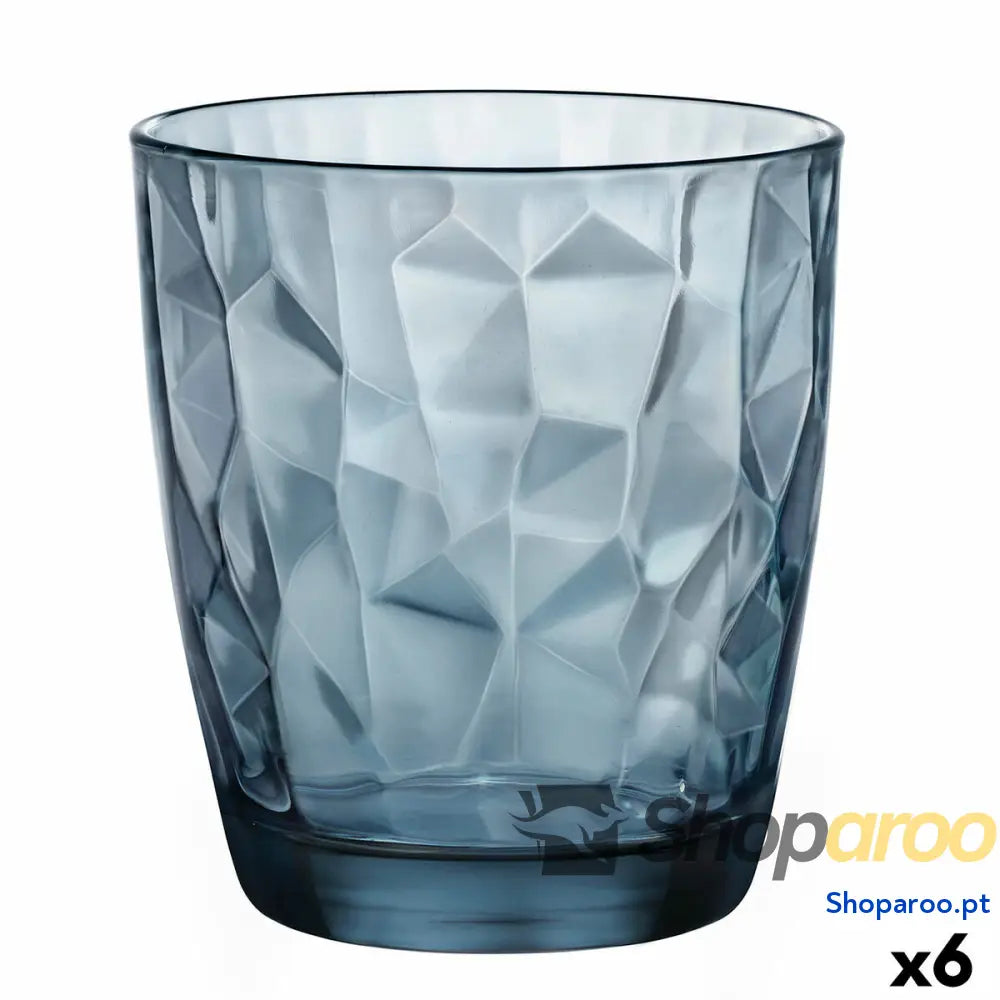 Copo Bormioli Rocco Diamond Azul Vidro (390 ml) (6 Unidades)