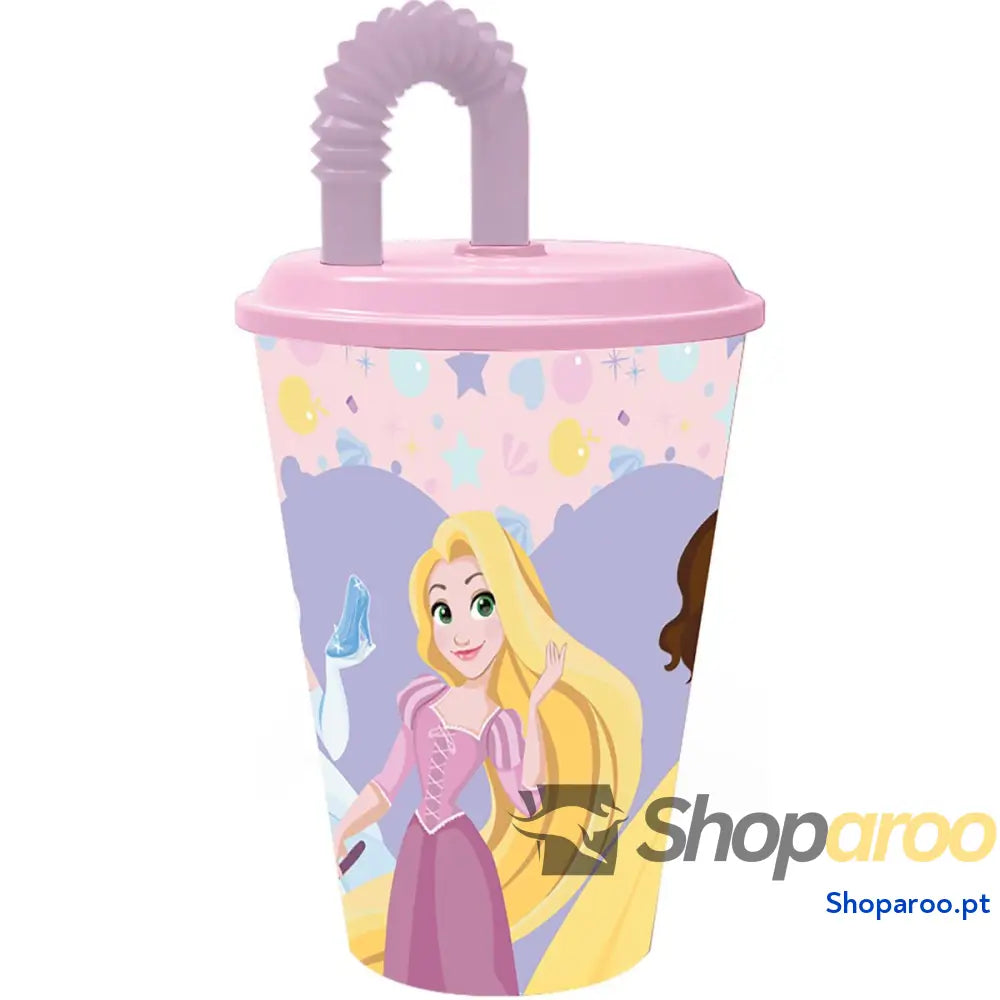 Copo com Palhinha Disney Princess CZ11362 430 ml