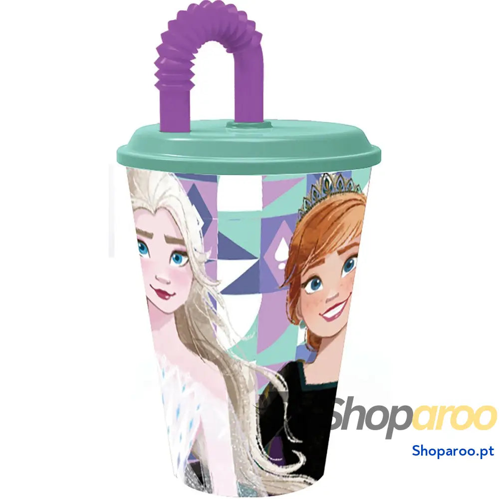 Copo com Palhinha Frozen CZ11363 430 ml