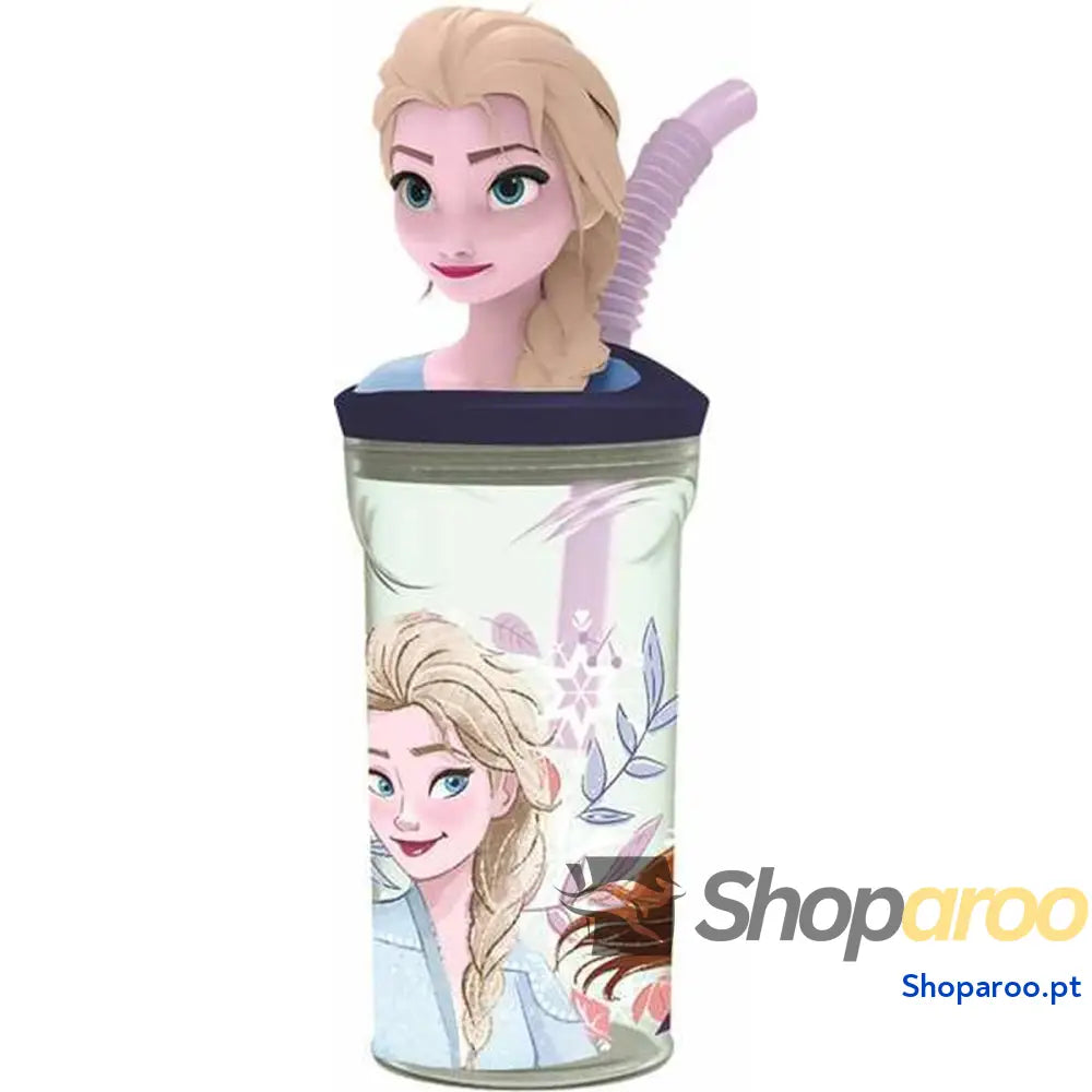 Copo com Palhinha Frozen Snowy Tale 360 ml
