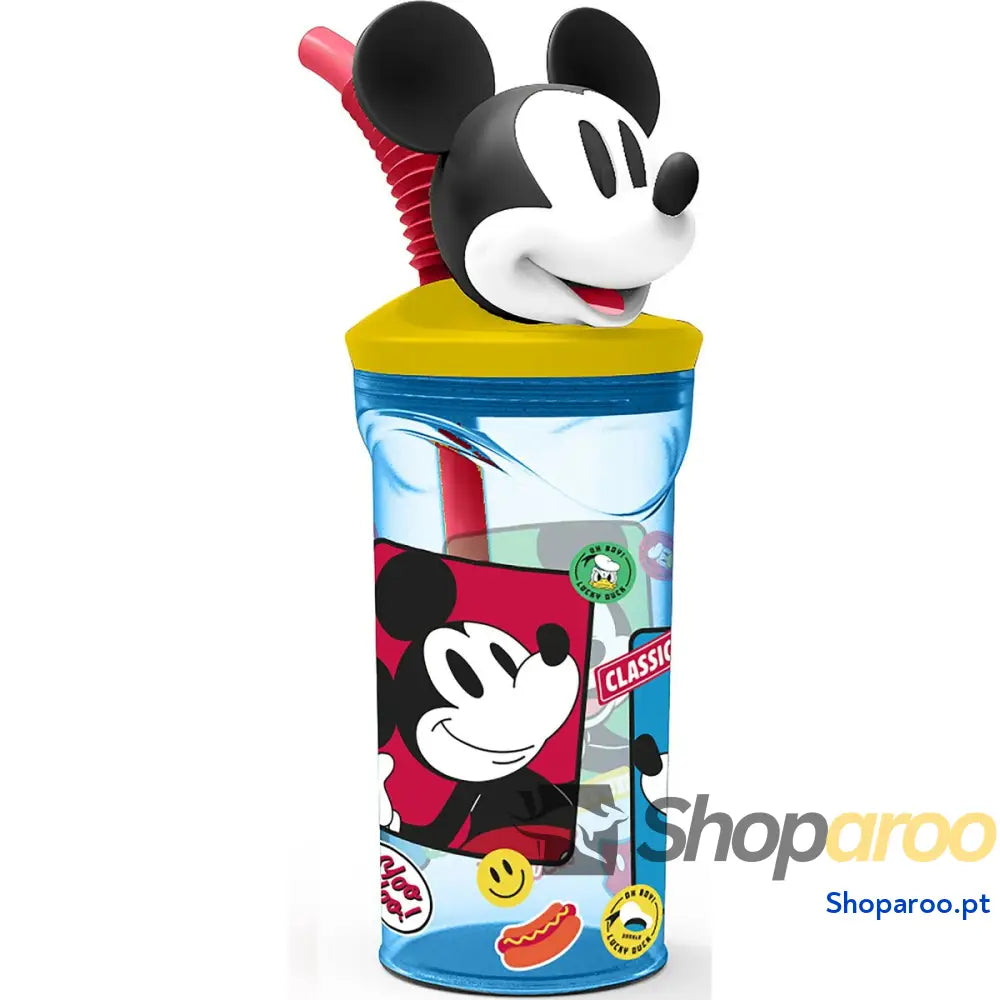 Copo com Palhinha Mickey Mouse CZ11336 3D Azul