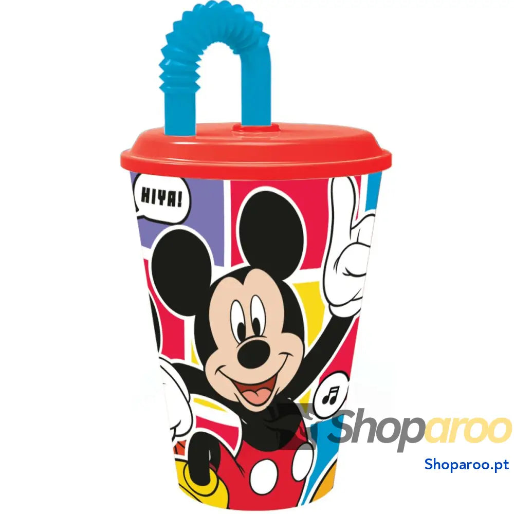 Copo com Palhinha Mickey Mouse CZ11364 430 ml